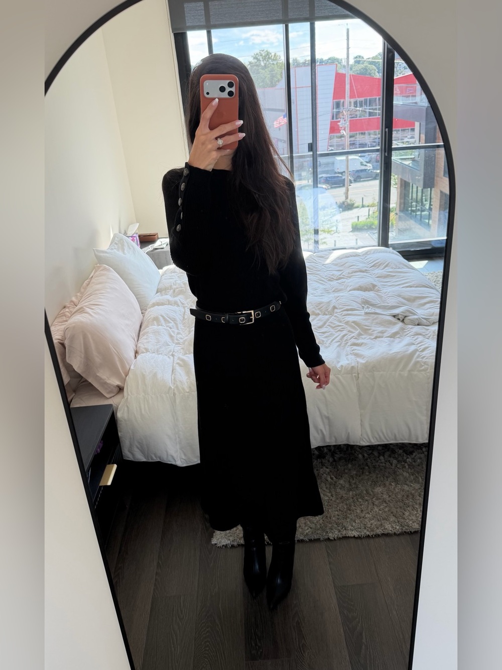 Sézane La Maille Black Sami Sweater & Naelle Skirt 2-Piece Knit Set L